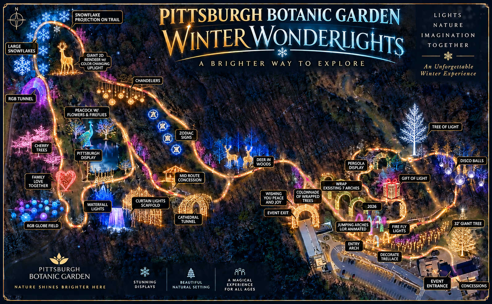 Winter Wonderlights trail map